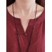 Women Vintage V Neck Short Sleeve Cotton Maxi Dress