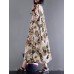 Women Vintage Retro Short Sleeve Cotton Floral Maxi Dress