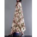 Women Vintage Retro Short Sleeve Cotton Floral Maxi Dress