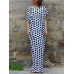 Women Polka Dot Print Off Shoulder Long Maxi Dress