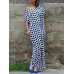 Women Polka Dot Print Off Shoulder Long Maxi Dress