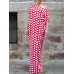 Women Polka Dot Print Off Shoulder Long Maxi Dress
