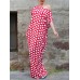 Women Polka Dot Print Off Shoulder Long Maxi Dress