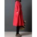 Vintage Long Sleeve Solid Color Linen Cotton Dress