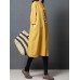 Vintage Long Sleeve Solid Color Linen Cotton Dress