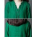 Vintage Long Sleeve Solid Color Linen Cotton Dress
