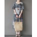 Floral Short Sleeve Vintage Long Maxi Dress For Women