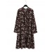 Women Floral Printed Chiffon Long Sleeve Dress Women Floral Printed Chiffon Long Sleeve Dress