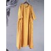 M-5XL Vintage Women O-neck Half Sleeve Solid Maxi Dress