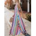 Women Striped Halter V-neck Sleeveless Dress Women Striped Halter V-neck Sleeveless Dress