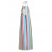 Women Striped Halter V-neck Sleeveless Dress Women Striped Halter V-neck Sleeveless Dress