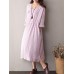 Vintage Plate Buckle V-neck High Drawstring Waist Dress