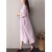 Vintage Plate Buckle V-neck High Drawstring Waist Dress