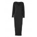 Women Long Sleeve V-neck Loose Casual Knitting Long Dress