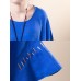 Vintage Women O-neck Loose Baggy Half Sleeve Dress