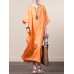 Vintage Women O-neck Loose Baggy Half Sleeve Dress