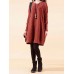 Women Casual Loose Patchwork Crew Neck Long Sleeve Dress