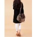 Women Casual Loose Patchwork Crew Neck Long Sleeve Dress