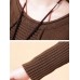 Women Casual Loose Patchwork Crew Neck Long Sleeve Dress