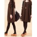 Women Casual Loose Patchwork Crew Neck Long Sleeve Dress