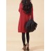 Women Casual Loose Patchwork Crew Neck Long Sleeve Dress