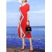 Vintage Women Floral Print O-neck Loose Mid-long Elegant Dress