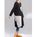 L-5XL Women Casual Patchwork Long Sleeve Dress