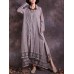 Women Vintage Cotton Linen Lace Patchwork Button Dress Women Vintage Cotton Linen Lace Patchwork Button Dress