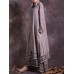 Women Vintage Cotton Linen Lace Patchwork Button Dress Women Vintage Cotton Linen Lace Patchwork Button Dress