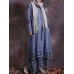 Women Vintage Cotton Linen Lace Patchwork Button Dress Women Vintage Cotton Linen Lace Patchwork Button Dress