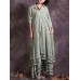 Women Vintage Cotton Linen Lace Patchwork Button Dress Women Vintage Cotton Linen Lace Patchwork Button Dress