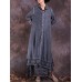 Women Vintage Cotton Linen Lace Patchwork Button Dress Women Vintage Cotton Linen Lace Patchwork Button Dress