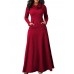 Casual Women Turtleneck Big Pocket Loose Maxi Dress