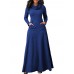 Casual Women Turtleneck Big Pocket Loose Maxi Dress