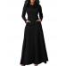 Casual Women Turtleneck Big Pocket Loose Maxi Dress