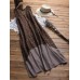 Women Sleeveless Buttons Patchwork Floral Print Vintage Maxi Dress