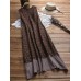 Women Sleeveless Buttons Patchwork Floral Print Vintage Maxi Dress