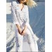 Women Casual V-Neck Striped Print Long Sleeve Dress