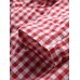 Women Plaid Irregular Hem Long Sleeve Dress with Pockets
