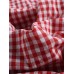 Women Plaid Irregular Hem Long Sleeve Dress with Pockets