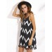 Loose Wavy Grain Fringed Sling Chiffon Dress