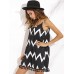 Loose Wavy Grain Fringed Sling Chiffon Dress