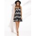 Loose Wavy Grain Fringed Sling Chiffon Dress