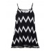 Loose Wavy Grain Fringed Sling Chiffon Dress