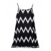 Loose Wavy Grain Fringed Sling Chiffon Dress