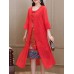 Women Vintage Retro Two-Piece Printed Dress