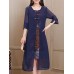 Women Vintage Retro Two-Piece Printed Dress