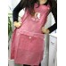 Women Casual Cartoon Print Pocket Cotton Apron Dress
