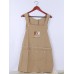 Women Casual Cartoon Print Pocket Cotton Apron Dress