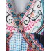 Bohemian Sexy V-Neck Half Sleeve Floral Printed Maxi Dresses For Women